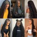28 Inch Color #1B Deep Wave Human Braiding Hair for Boho Braids 150g Natural Black Deep Wave Bulk Human Hair for Braiding Natural Color