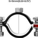 2 Pack Pipe Supports,304 Stainless Steel Wall Mount Ceiling Mount Pipe Bracket Clamp Ring Hanger with Screws for Pipe OD 15-19mm