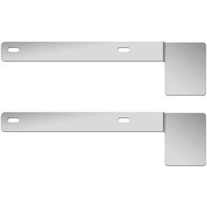 Blulu 2 Pcs Hawaii State Safety Check Sticker Plate Stainless Steel License Plate Bracket with 15 Degree Angled Long 2 Holes Vertical License Sticker Bracket Mount