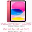 Feams Case for iPad (A16) 11th Generation 11 Inch 2025, iPad 10th Generation 10.9 Inch 2022, Slim Tri-Fold Stand Clear Back Cover with Pencil Holder & Auto Sleep, Pink Stripes