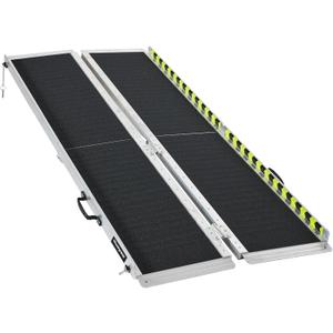 Wheelchair Ramp 6FT, Anti-Slip Aluminum Folding Handicap Portable Ramp, Wheelchair Ramps for Home Steps, Stairs, Doorways, Scooter Ramp (6FT [Using height 6-18 inch])