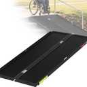 5FT Portable Wheelchair Ramp with Quick-Lock, Black Seamless Non-Slip Aluminum Folding Handicap Ramp,Threshold Ramp for Doorways, Wheel Chair Ramp for Home Steps