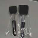 Unicook 2 Pack Flexible Silicone Spatula, Turner, 600F Heat Resistant, Ideal for Flipping Eggs, Burgers, Crepes and More, Black