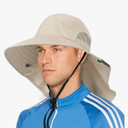 SUN CUBE Wide Brim Sun Hat with Neck Flap, UPF50+ Hiking Safari Fishing Hat for Men Women, Sun Protection Beach Hat,One Size