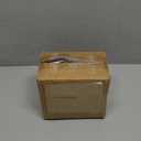 OwlGift Freestanding Modern Napkin Holder w/Golden Turquoise Wrought Iron Leaf & Brown Wooden Base Design, Tabletop Tissue Dispenser, Napkin Storage Organizer