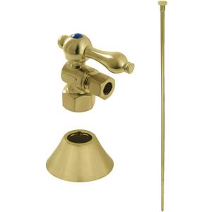 Kingston Brass CC43107TKF20 Traditional Plumbing Toilet Trim Kit, 1/2" IPS x 3/8" O.D. Comp, Brushed Brass, 20 x 2 x 2.38