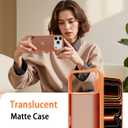 Matte Case for iPhone 17 Pro Case with 1 Screen Protector,Shockproof Protective Hard Back Slim Phone Case,Frosted Translucent Back Phone Cover, Anti-Fingerprint - Orange