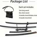 2PCS Polypropylene Plastic Training Martial SwordBlack Practice Katana Sword with SheathTraining Katana for Practicewith Belt and Stand