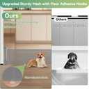 Short Dog Gate, 14" H Retractable Dog Gates, Mesh Retractable Step Over Pet Gates Puppy Gate, Extended up to 55" Wide for Stairs & Doorways Hallways - Drilling Required (Grey)