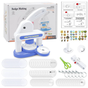 Lymoc Badge Maker Machine with 3 Pins Sharp,Upgrade Button Maker Artist DIY Pin Maker Press Machine Badge Punch Kit with 86 pcs Button Parts Circle Cutter Present Installation-Free,Blue