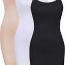 WILLBOND 3 Pieces Women's Basic Cami Long Tanks Dress Spaghetti Strap Slips for Under Dresses, Long Camisoles for Layering