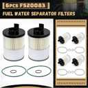 6 Pack FS20083 Fuel Water Separator Filter for Cummins ISX X12 X15 Diesel Engines, Compatible with DD13 DD15 DD16 Detroit Diesel Freightliner Western Star, Replace A0000905051 PF46145