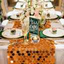 Pufogu 12 "x 108" Sequin Table Runner, Orange Glitter Premium Big Sequin Table Runner, Rectangle Table Runners for Halloween, Christmas, Wedding Party, Birthday Party, Banquet Decor (1 Pack)., 12"x108" 1PCS