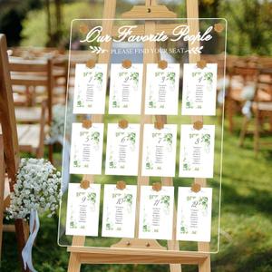 Wedding Seating Chart Board,20x28 Inch Acrylic Table Seating Chart Board Hanging Seating Chart for Wedding Reception Display (People)