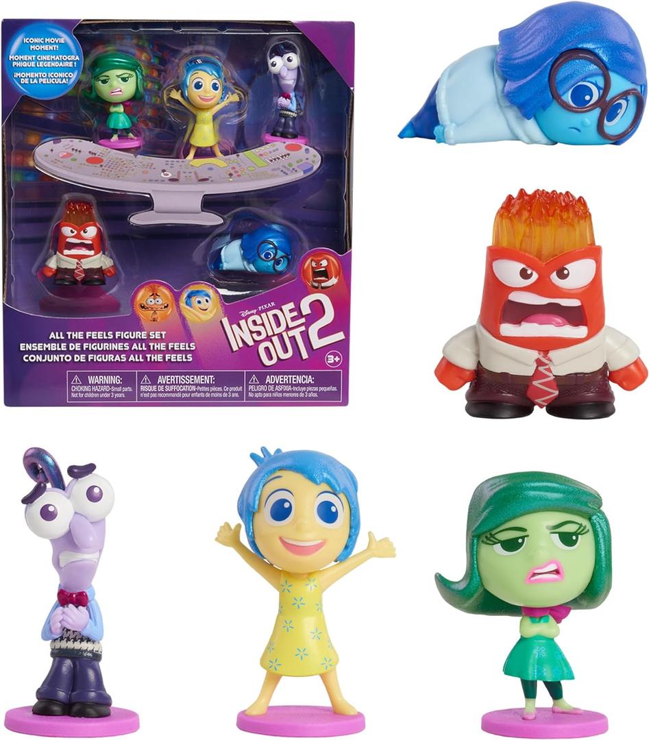 Disney and Pixar Inside Out 2 All the Feels Figure Set, Easter Basket Fillers, Gifts, Presents, Kids Toys for Ages 3 Up by Just Play (Multicolor)