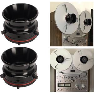 Nab Reel Hub Adaptors for 10in Reel to Reel Tape Recorders, 1 Pair Aluminium Nab Hub Device for for Akai for TEAC, Universal Loading Device (Black)