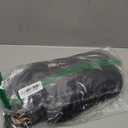 Half and Half Long Straight Black Wig with Flower Hair Clip, Black Center Part Wigs 23.6'' Synthetic Hair + Wig Cap for Halloween Party Daily Costumes