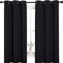 NICETOWN Pitch Black Solid Thermal Insulated Grommet Blackout Curtains/Drapes for Bedroom Window (2 Panels, 42 inches Wide by 63 inches Long, Black)