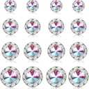 BESTEEL 8 Pairs Dance Competition Earrings for Women Acrylic Halo Crystal Rhinestone Stud Earrings for Stage Opera Performance Bridal Party 10/15/18/20mm Gift