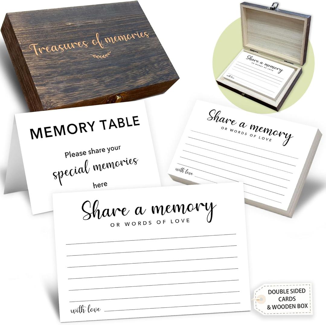 Share A Memory Cards For Celebration of Life Decorations, 50 Psc Share A Memory Box For Funeral Memorial for Funeral Wedding Birthday Graduation Bridal Shower Guest Book Ideas(Minimalism) -A08
