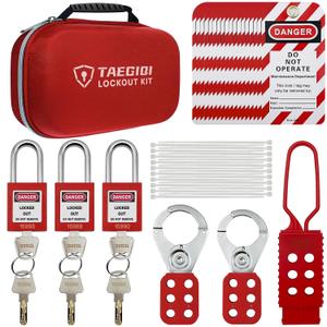 Lockout Tagout Kit,Lock Out Tag Out Kits,Group Lockout Hasps,Safety Padlocks,Loto Tags,Zip Ties,Electrical Switch Safety Lockout Kit,OSHA Compliant for Industrial,S01