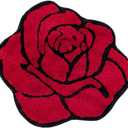 Cute Rose Bath Mat for Bathroom Luxury Red Bathroom Mats Non Slip Flower Shaped Bathtub Rug Floral Bathroom Plush Shower Rugs Washable Modern Accent Small Area Rug Toilet 23.6x25.5in