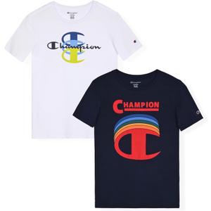 Champion Boys Tee Shirts 2 Pack Short Sleeve T-Shirts for Boys in Sizes 4-18 (Large)