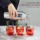 Cocktail Shaker, KITESSENSU 24oz Drink Shaker with Bartender Strainer, Measuring Jigger, Bar Mixing Spoon, Cocktail Recipe Guide, Professional Drink Mixer Set for Beginners, Silver
