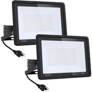 2Pack-250W 25600LM Super Bright LED Flood Light with Excellent Color Restore Ability - Waterproof, Shatterproof, Energy Saving - Perfect for Indoor and Outdoor Use