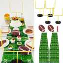 WinnerWhy 9 Pcs Football Party Goal Post Decoration Kit Includes 4 Football Field Goal Post 2 Football Court Table Runner 2 Mini Football 1 Pump for Football Theme Birthday Party Supplies