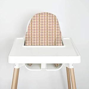 Nibble and Rest Highchair Cushion Cover for Inflatable Cushion, Compatible with IKEA Antilop Highchair, High Chair Accessories, Stain-Proof, and Wipeable (Cushion NOT Included)(pastelchecks)