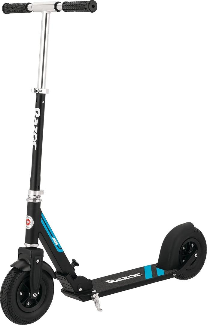 Razor A5 Air Kick Scooter for Kids Ages 8+ - Extra-Long Deck, 8" Pneumatic Rubber Wheels, Foldable, Anti-Rattle Handlebars, for Riders up to 220 lbs