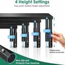 OPNICE Desk Organizers and Accessories, Adjustable Computer Monitor Stand Riser, Laptop Stand for Desk, Office Desk Accessories & Workspace Organizers for Home Office, Black- 2P