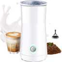 Huogary Milk Forther Simple Milk Frother and Steamer 2-in-1 Milk Steamer with Hot Milk Foam and Hot Milk for Latte, Macchiato, Cappuccinos (white)