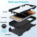 SOGCASE Belt Clip Holster Compatible with iPhone 14 Plus Defender Case with 360° Rotating Stand - Heavy Duty Protection Anti-Drop Shockproof, Black
