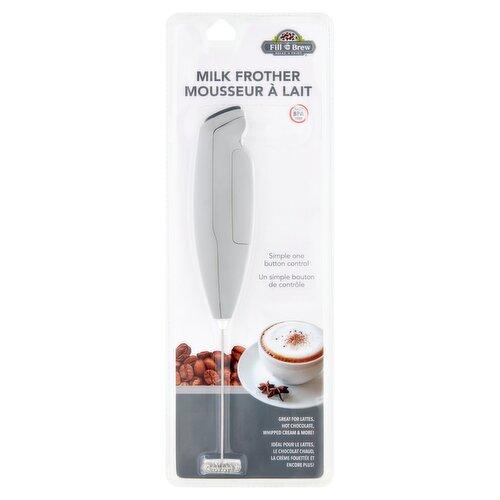 Fill 'n Brew Milk Frother, Grey, 1 Pack, Mix Foamy Cocktails, Whip Up Sauces And Salad Dressings, Make Whipped Cream, Breakfast Omelets