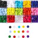 Resin Sewing Buttons, 2-Hole Flatback Design, 15 Colors with Storage Box, Smooth Waterproof Surface for DIY Crafts (9mm,10mm,12.5mm,15mm,20mm,25mm) (Mixed Color, 13/32 inch(10mm)-1050pcs)