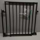 Babelio Baby Gate for Stairs, Kitchen & Doorways, No Bottom Bar| Easy Install| One-Handed Operation| Auto-Close| Hardware Mount Safety Dog Gate (Black, 28" H, 29.7-46.5" W)