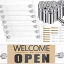Demissle 8 Sets Clear Acrylic Wall Name Plate Holders Office Door Mount Name Plate Holder with Stainless Steel Standoff Screws for Office Home Store Restaurant (8 x 2 Inch)