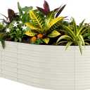 GarveeLife 8x4x2 ft Galvanized Raised Garden Bed - 24 Tall Metal Planter Box for Vegetables, Flowers, Herbs, Rust-Resistant Outdoor Garden Box, Easy Assembly Raised Beds for Gardening, Beige (8x4x2ft (1 PCS)