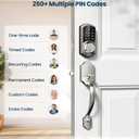 Veise VE06-H Smart Front Door Lock Set, App Control, Keyless Entry Deadbolt with Lever Handle, Electronic Digital Touchscreen Keypad, Auto Lock, Easy Install, Satin Nickel