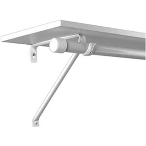 Knape & Vogt John Sterling, 2-1/2" Hook Adjustable Steel Shelf and Rod Bracket, Fits Shelves 11" - 14", Fits Closet Poles up to 1-3/8" in Diameter, RP-0042-BWT, White