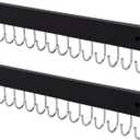 Wall Mounted Necklace Holder, Classic Style Necklace Holder, Tangle-Free Wall Jewelry Organizer with 28 Hooks(2 Packs,Black)