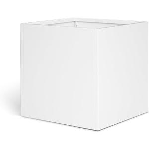 White Steel Planter Square Outdoor Planters Galvanized Steel Planter Box 26 Inch Indoor Metal Large Planters Cube Heavy Duty Flower Pot Modern Commercial Residential for Trees Patio Yard Garden