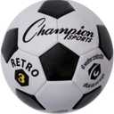 Champion Sports Retro Soccer Ball (Size 3, Black/White)