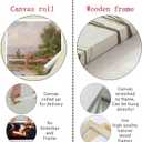 FOTRIC Halloween Wall Art Ghost and Cat Wall Art Ghost Pictures Canvas Prints Vintage Halloween Black Cat Wall Decor Spooky Pumpkin Art Gothic Bathroom Aesthetic Decor Canvas Roll 20x30 inch