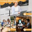 Cat Desk Bed, Pet Cats Desk Nest Round Hammock, 360 Rotation & Height Adjustable, Comfortable Washable Soft Pad for Kitten, Metal Frame for Table Mounted Desk Side Pet Perch Bed Furniture