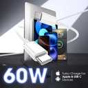 USB C Cable, 5 Pack(3ft/3ft/3ft/6ft/6ft)60W Fast Charging Cord Type C, USBC to USBC Cable Compatible with iPhone 17/17 Pro Max/17 Pro/17 Air/16/16 Pro/16 Plus/16 Pro Max/15/15 Pro/15 Pro Max (White)