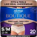 Always Discreet Boutique Incontinence and Postpartum Underwear for Women, Maximum Protection, Small/Medium, Rosy, 20 Count