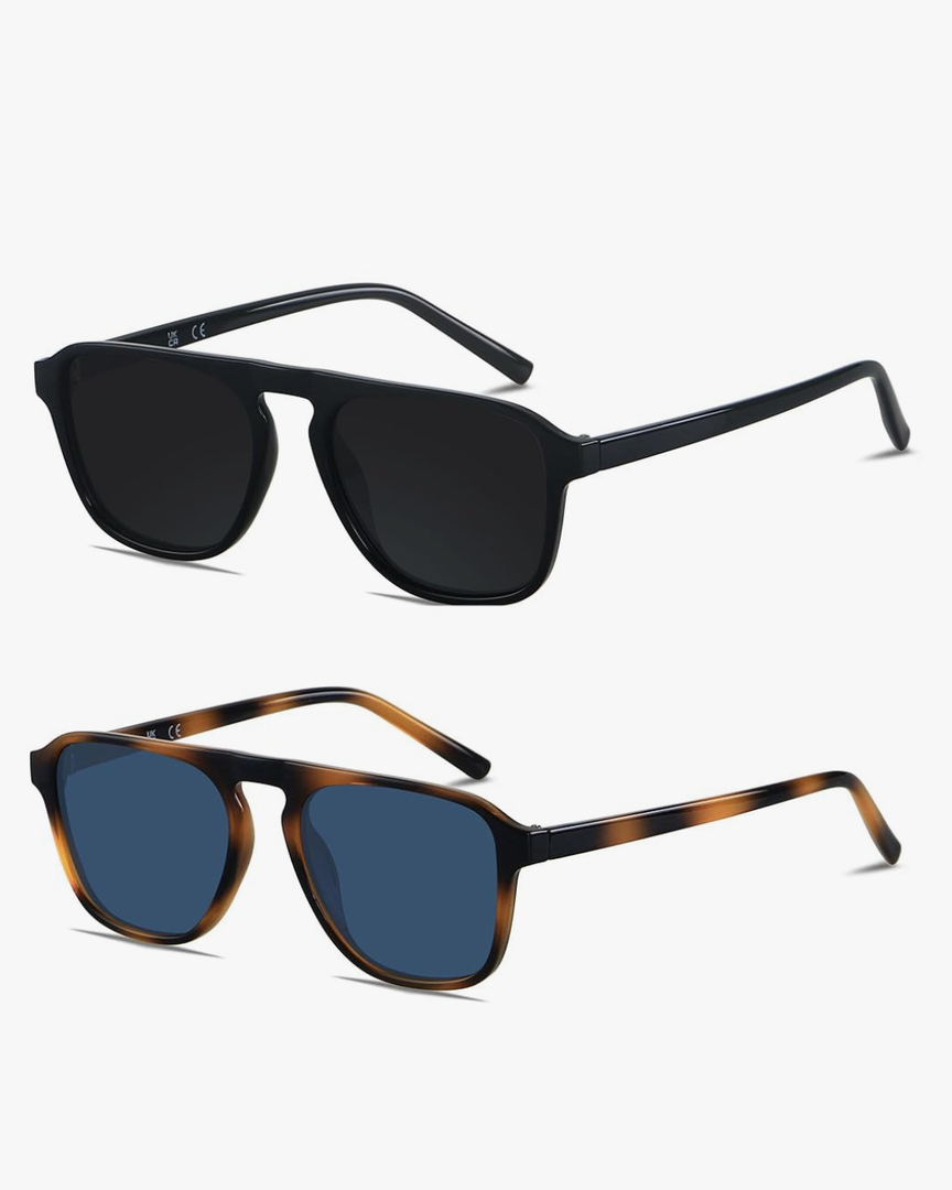ANDWOOD Square Aviator Sunglasses Polarized Mens Womens UV Protection Sun glasses